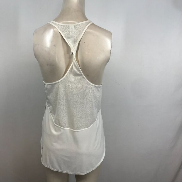 LULULEMON - WOMEN'S 6 - WHITE SLEEVELESS ROUND NECK LACE TWIST TANK TOP - Picture 4 of 5